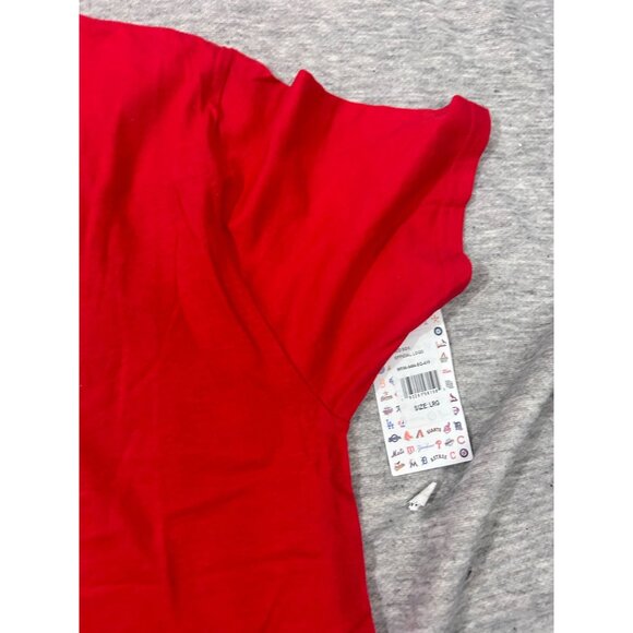 Majestic Boston Red Sox T Shirt Men's Size Large Solid Causal Crew Neck Red - Picture 6 of 9
